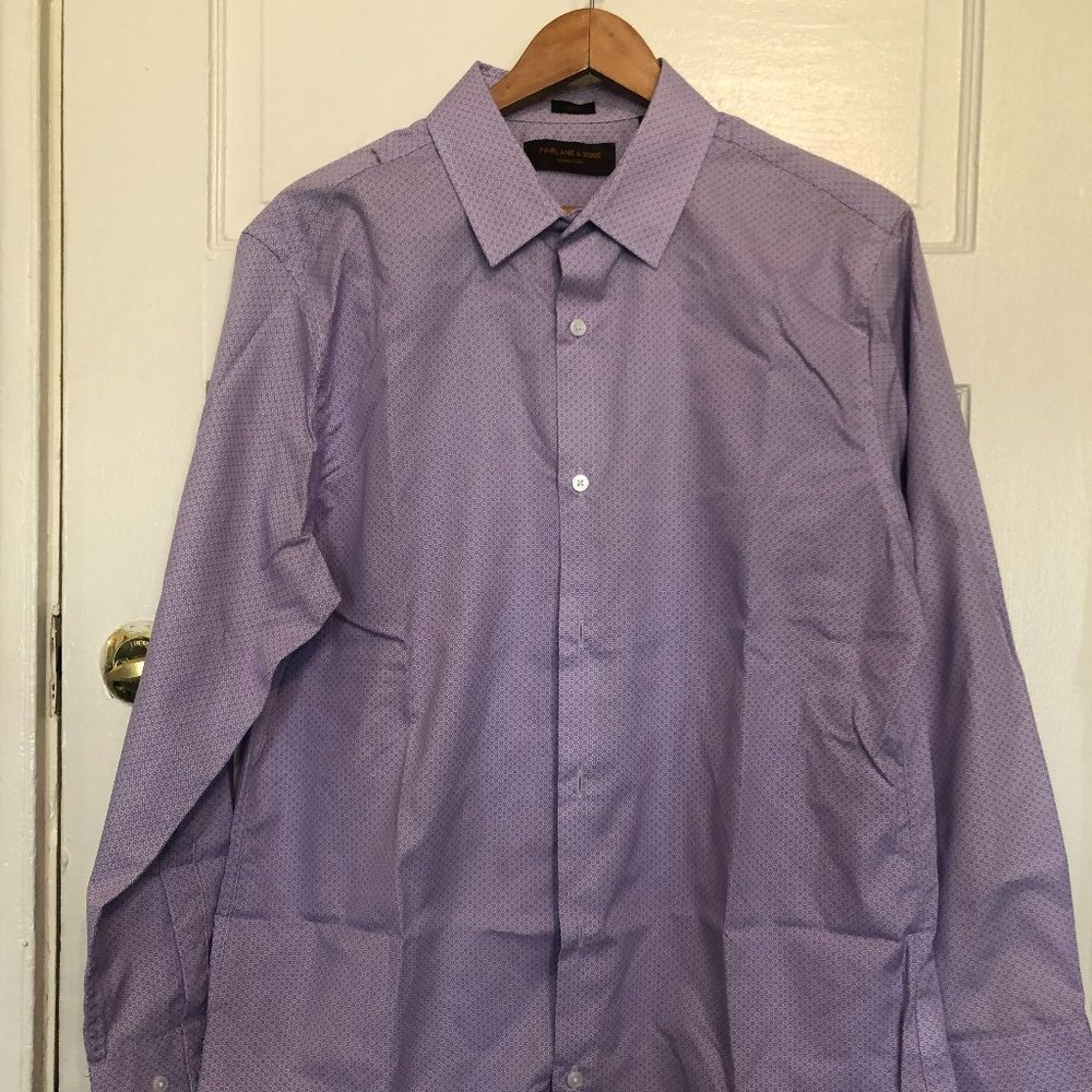 Purple Floral Fairlane & Sons 100% cotton button-down sz L short